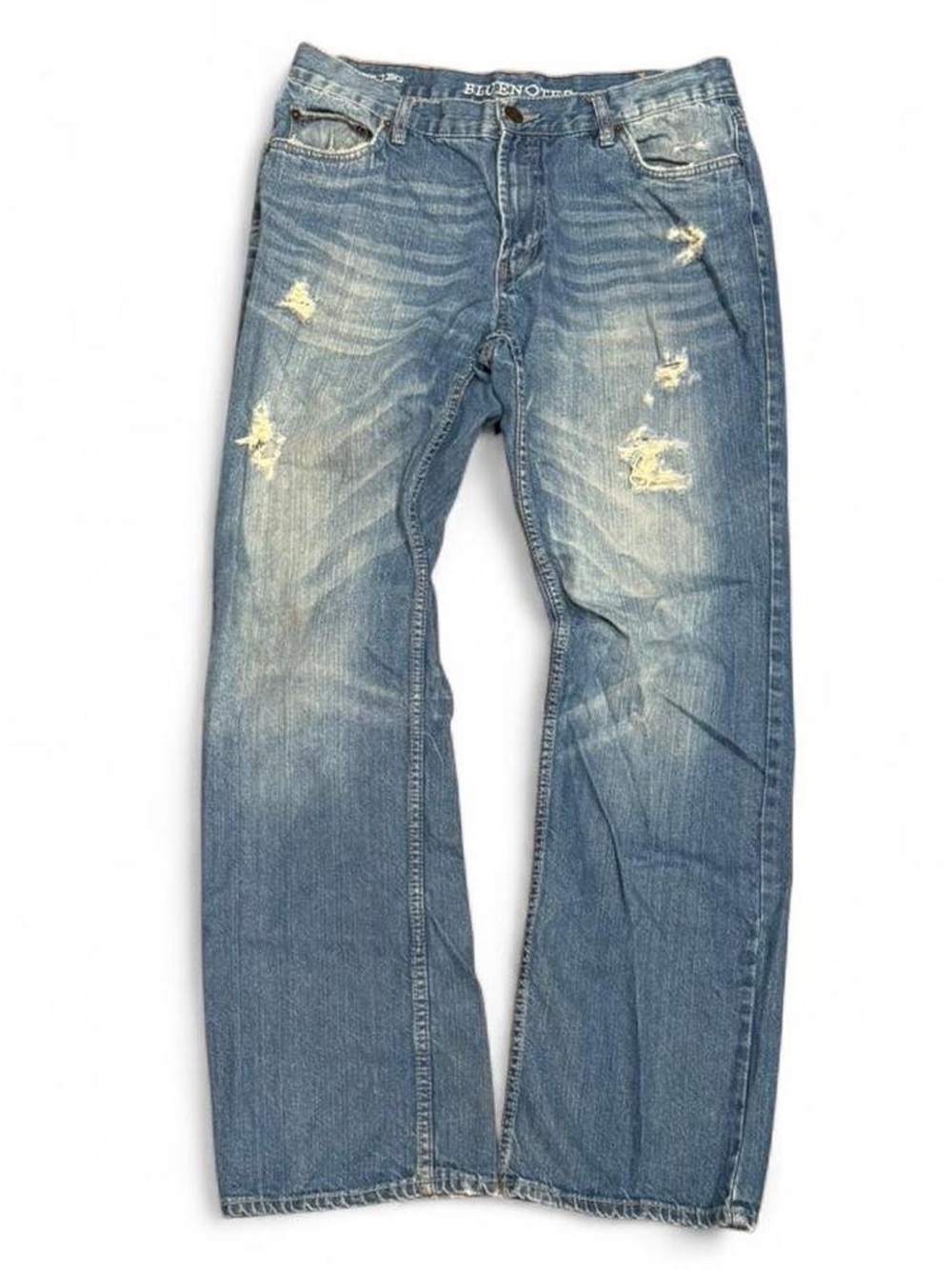 Y2K Bluenotes Acid Faded Distressed Straight Jeans